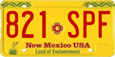 NM license plate 821SPF