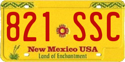 NM license plate 821SSC