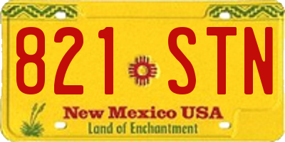 NM license plate 821STN