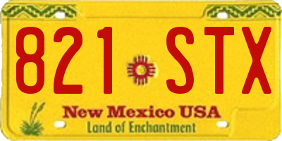 NM license plate 821STX