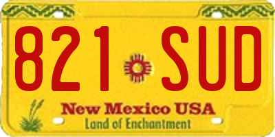 NM license plate 821SUD