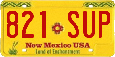 NM license plate 821SUP