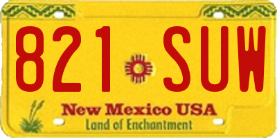NM license plate 821SUW