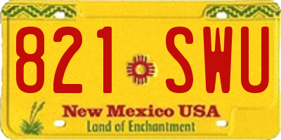 NM license plate 821SWU