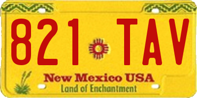 NM license plate 821TAV