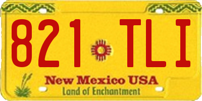NM license plate 821TLI
