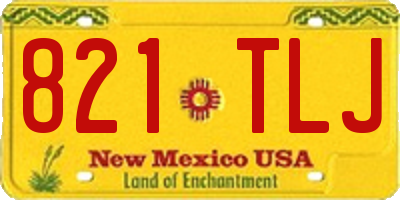NM license plate 821TLJ