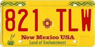 NM license plate 821TLW