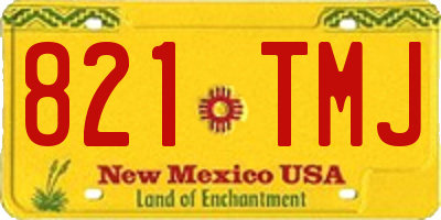 NM license plate 821TMJ