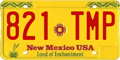 NM license plate 821TMP