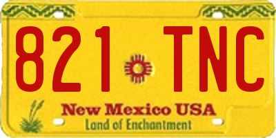 NM license plate 821TNC