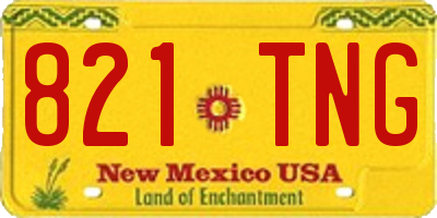 NM license plate 821TNG