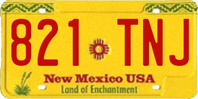 NM license plate 821TNJ