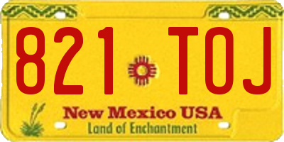 NM license plate 821TOJ
