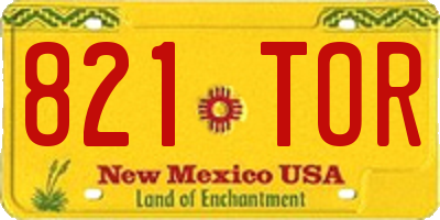 NM license plate 821TOR