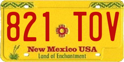 NM license plate 821TOV