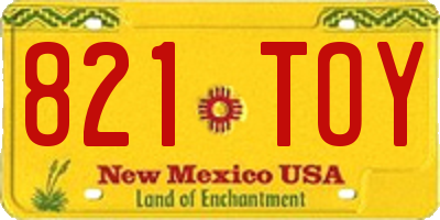 NM license plate 821TOY