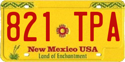 NM license plate 821TPA