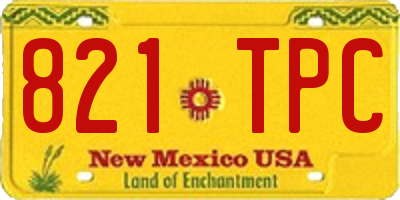 NM license plate 821TPC
