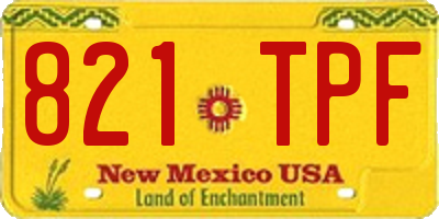 NM license plate 821TPF