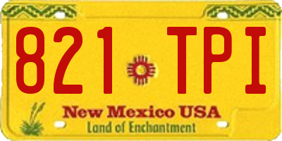 NM license plate 821TPI