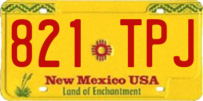 NM license plate 821TPJ