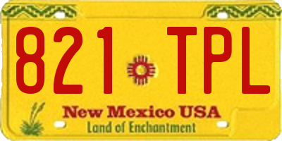 NM license plate 821TPL