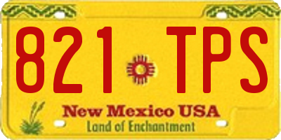 NM license plate 821TPS