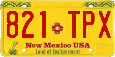 NM license plate 821TPX