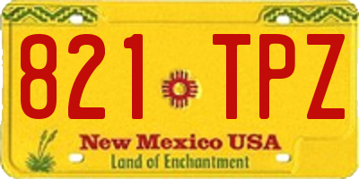 NM license plate 821TPZ