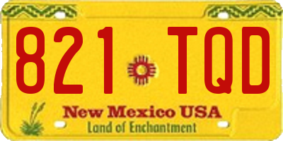 NM license plate 821TQD