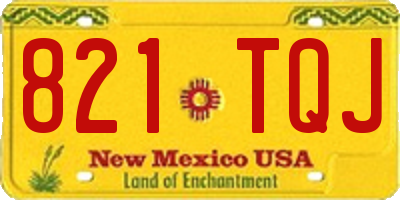 NM license plate 821TQJ