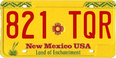 NM license plate 821TQR