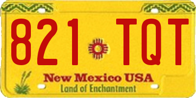 NM license plate 821TQT