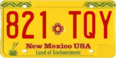 NM license plate 821TQY