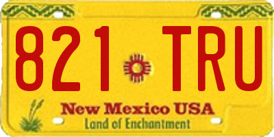 NM license plate 821TRU