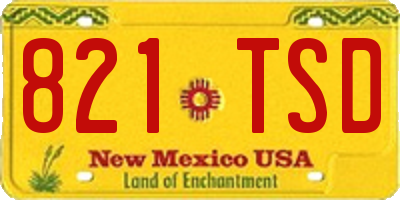 NM license plate 821TSD