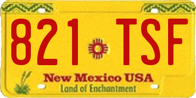 NM license plate 821TSF