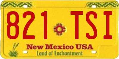 NM license plate 821TSI