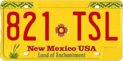 NM license plate 821TSL