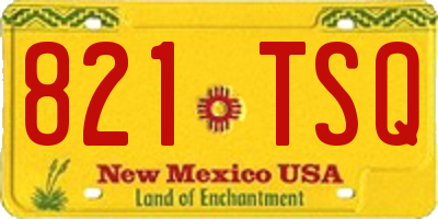 NM license plate 821TSQ
