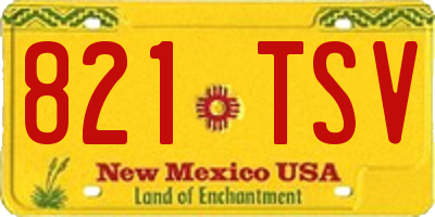 NM license plate 821TSV