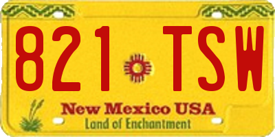 NM license plate 821TSW