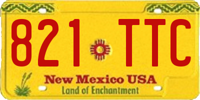 NM license plate 821TTC