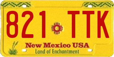 NM license plate 821TTK
