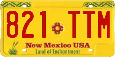 NM license plate 821TTM