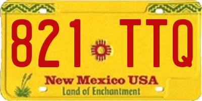 NM license plate 821TTQ