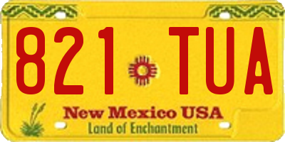 NM license plate 821TUA