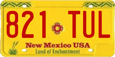 NM license plate 821TUL