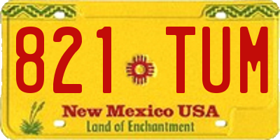 NM license plate 821TUM